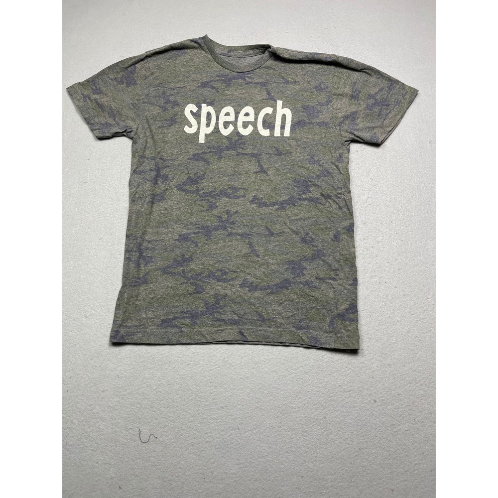 Unbranded Speech Graphic T-Shirt Camo Jersey Green Purple Small Mens